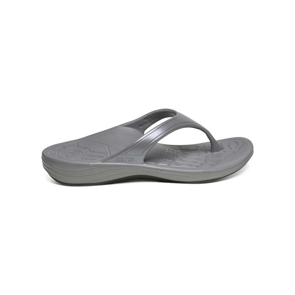 Aetrex Women's Fiji Orthotic Flip Flops - Charcoal | USA 739XD2D